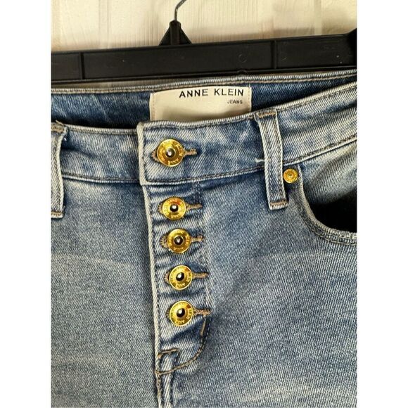 Anne Klein Womens Split Hem Bootcut Jeans Size 10 - Picture 2 of 6